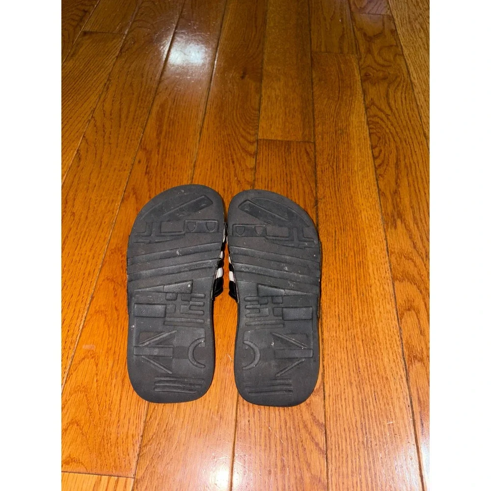 Adidas Adissage‎ Kids Black White Massage Slide Sandals 078285 Size 2Y
